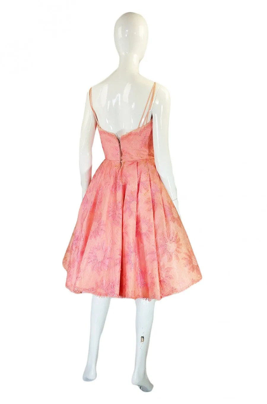 1950s Pink Lace Dance Dress