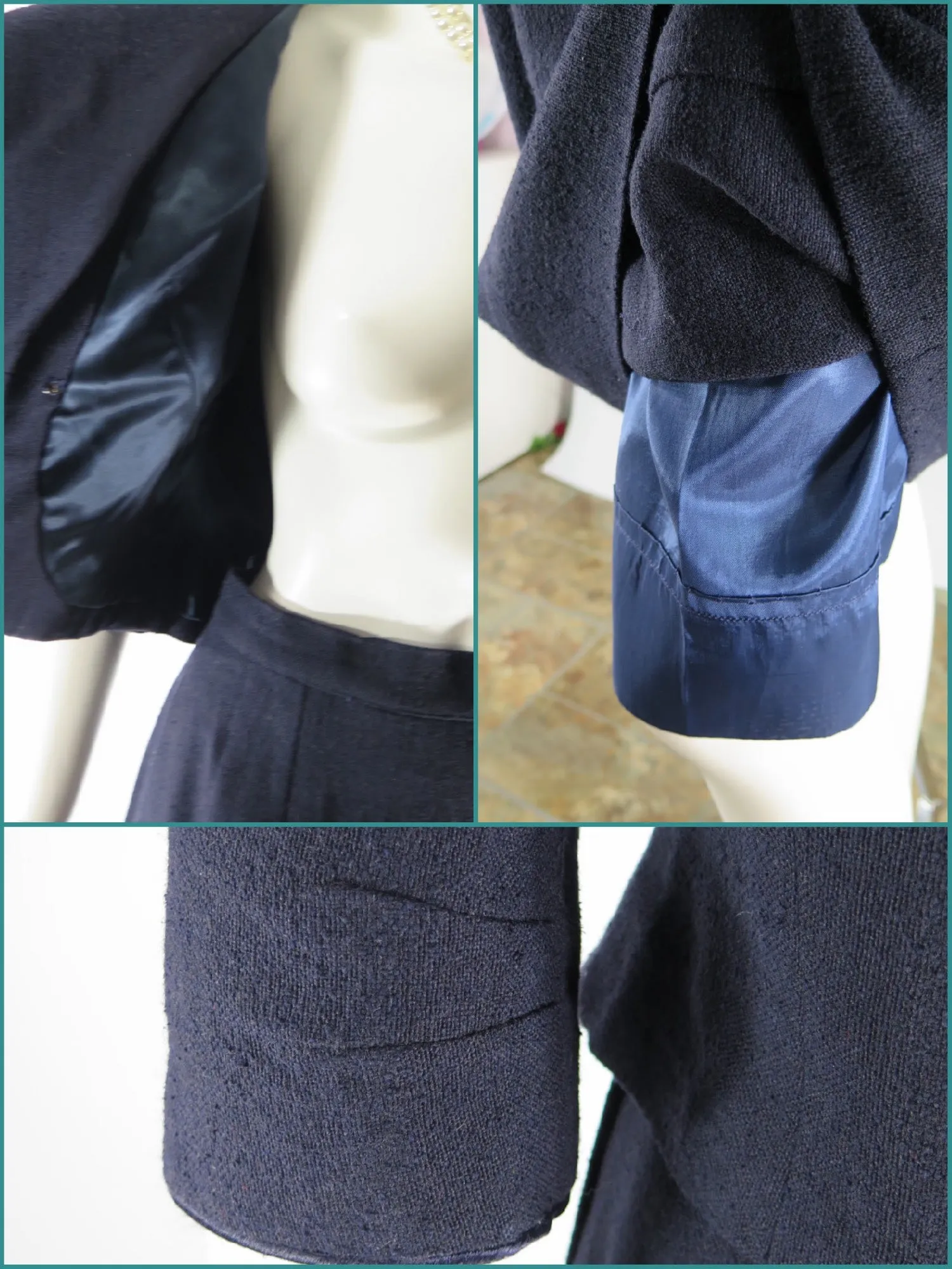 50s Navy Blue Skirt Suit - sm