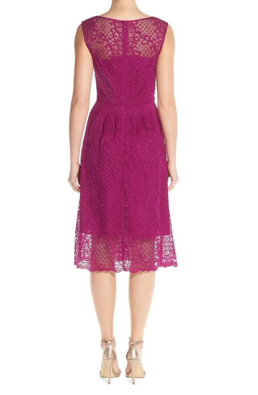 Adrianna Papell - 15250960 Bateau Neck Flare Lace Dress