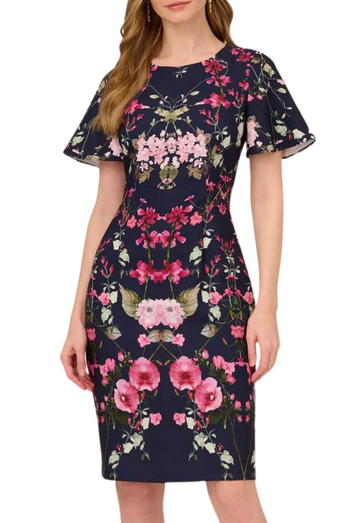 Adrianna Papell AP1D104781 - Short Sleeve Knee Length Casual Dress