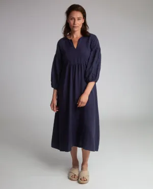 Andreia-May Linen Dress In Navy