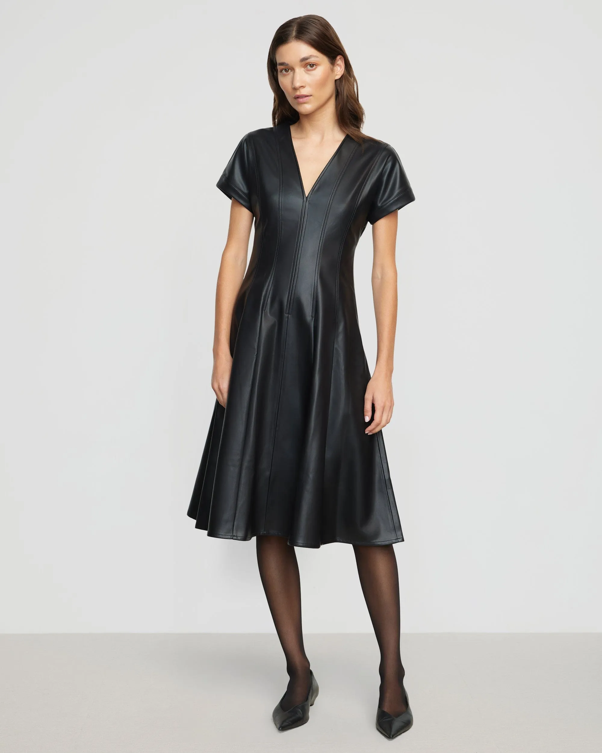 Ash Vegan Leather A-Line Dress