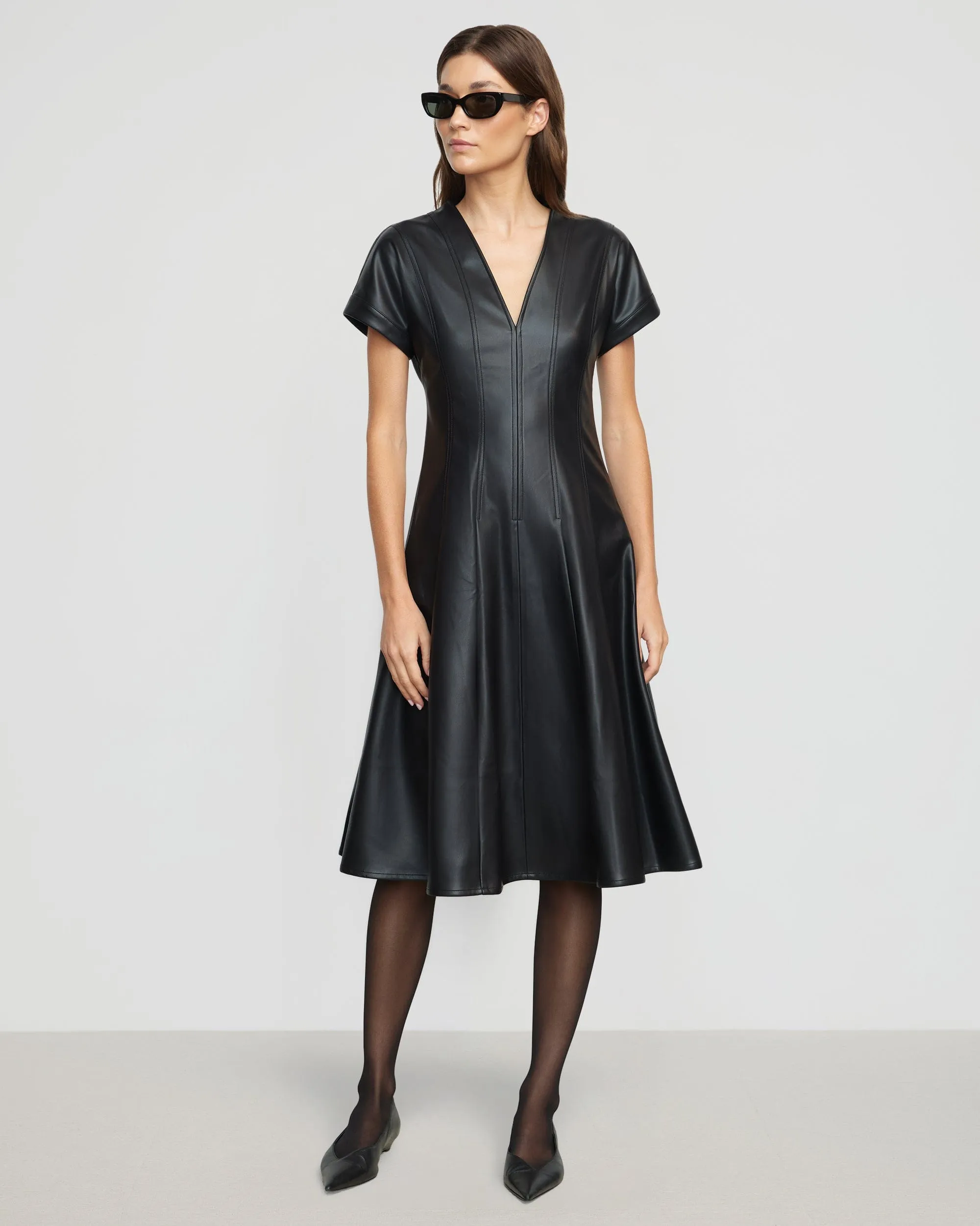 Ash Vegan Leather A-Line Dress