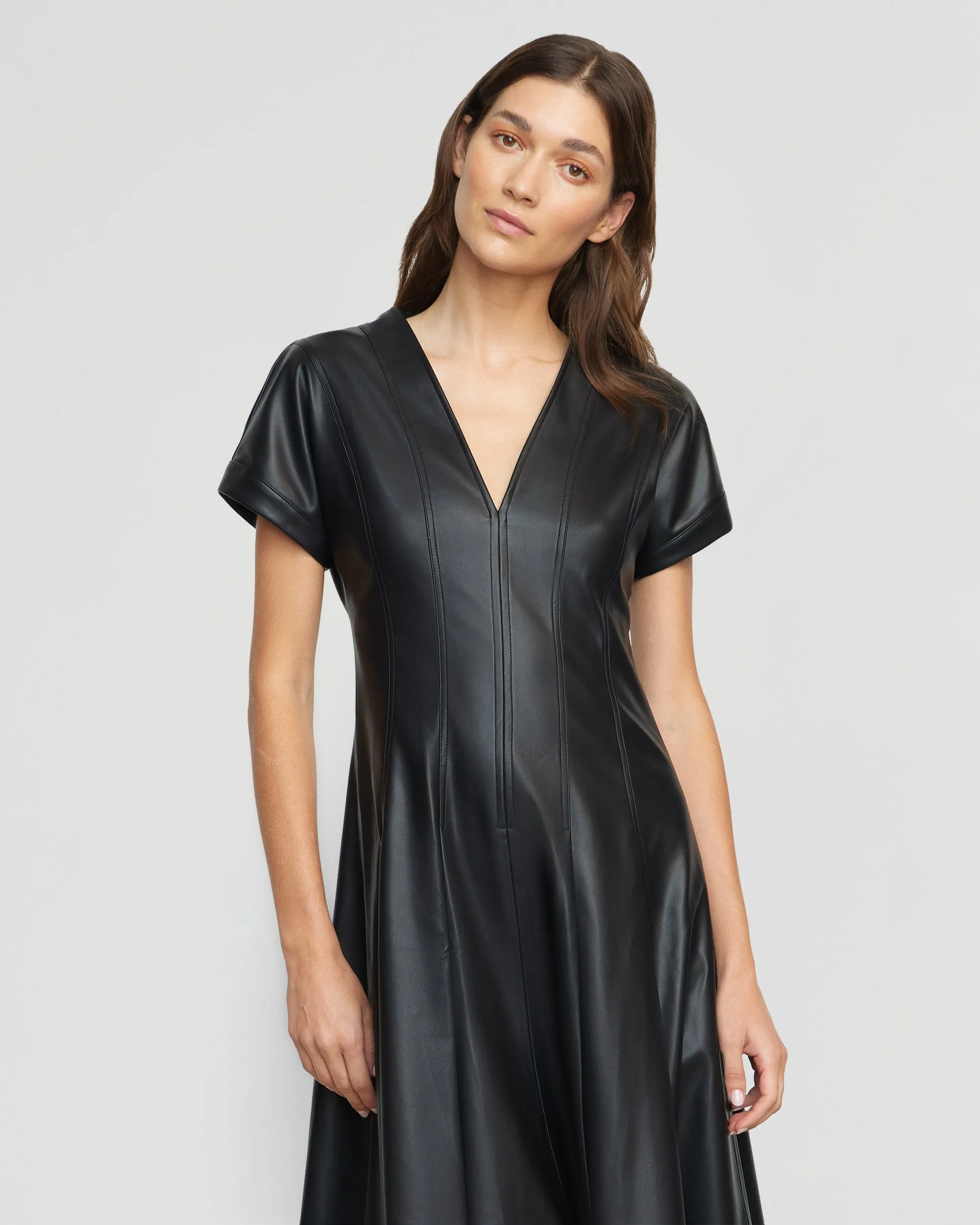 Ash Vegan Leather A-Line Dress