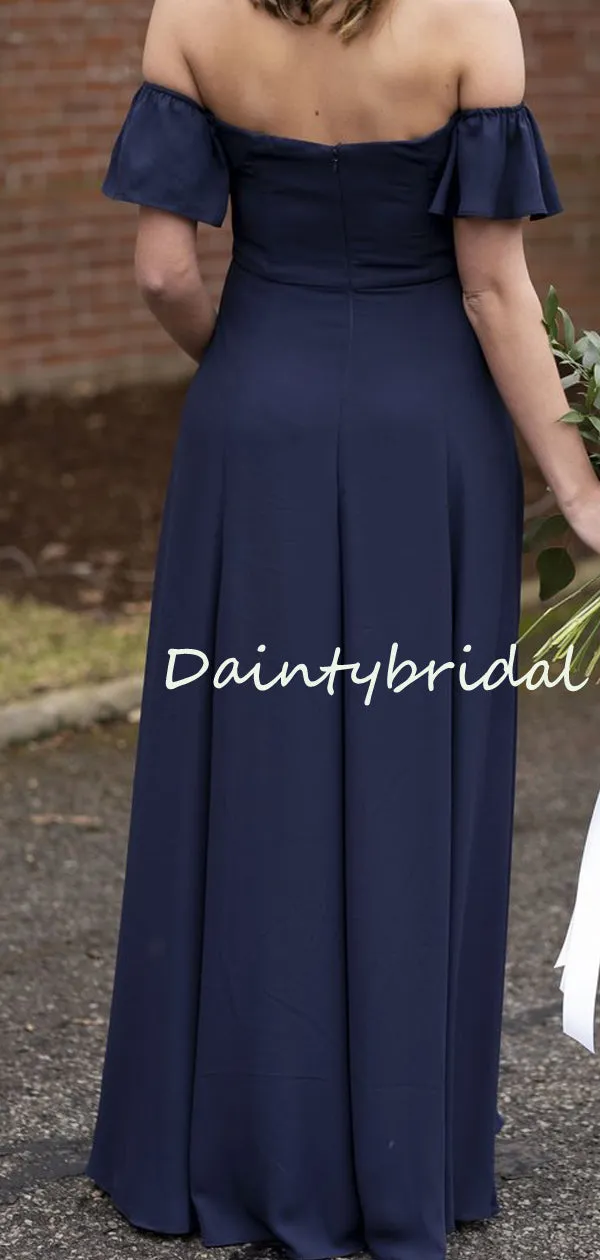 Best Straight Floor-length Zipper Up Evening Dresses Party Long Bridesmaid Dresses.DB10663