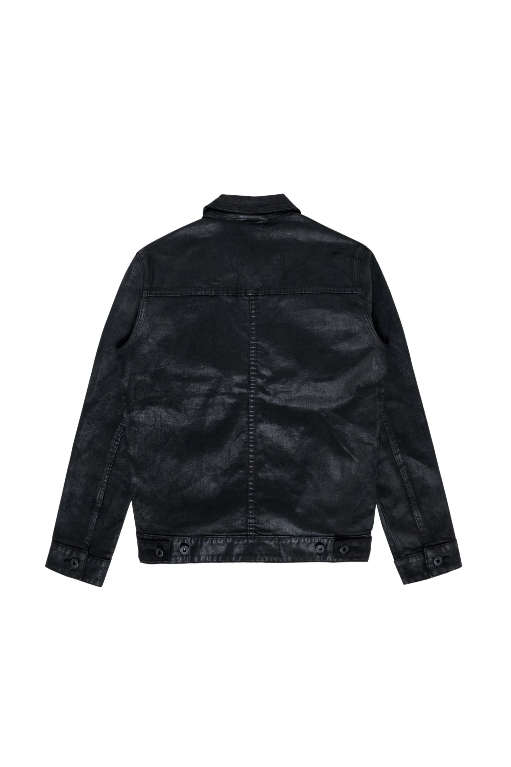 Big and Tall Overspray Utility Jean Jacket - Polished Black