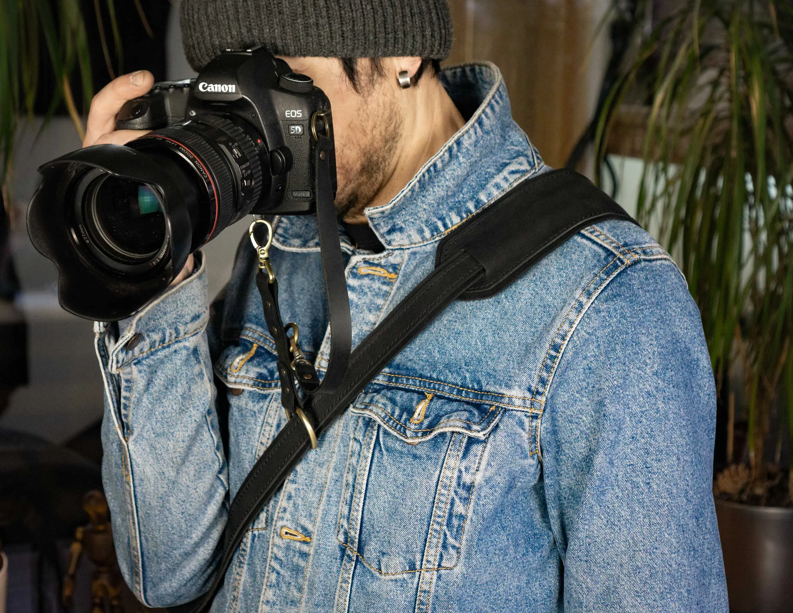 Black Leather Camera Harness | Strong Leather Camera Strap | HandMade