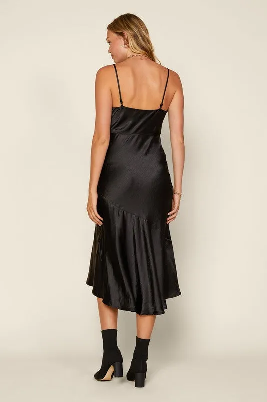 Black Satin Slip Dress | Black Dress