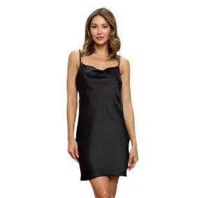 Black Satin Slip Dress