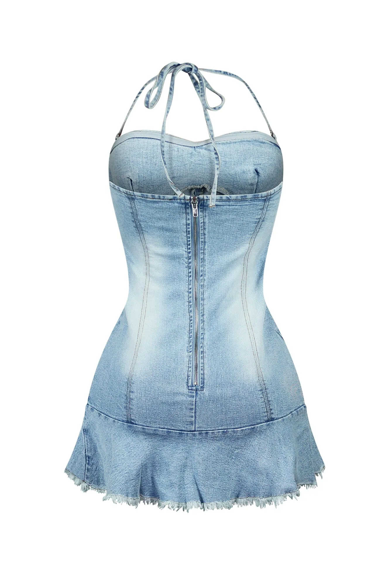 Blow Ya Mind Washed Denim Mini Dress