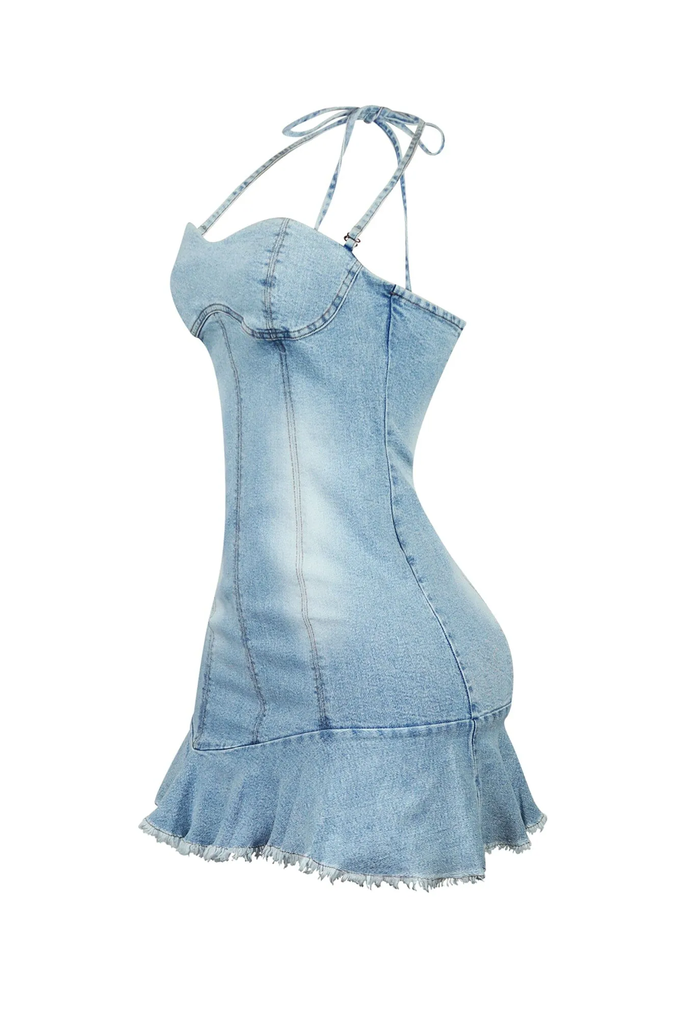 Blow Ya Mind Washed Denim Mini Dress