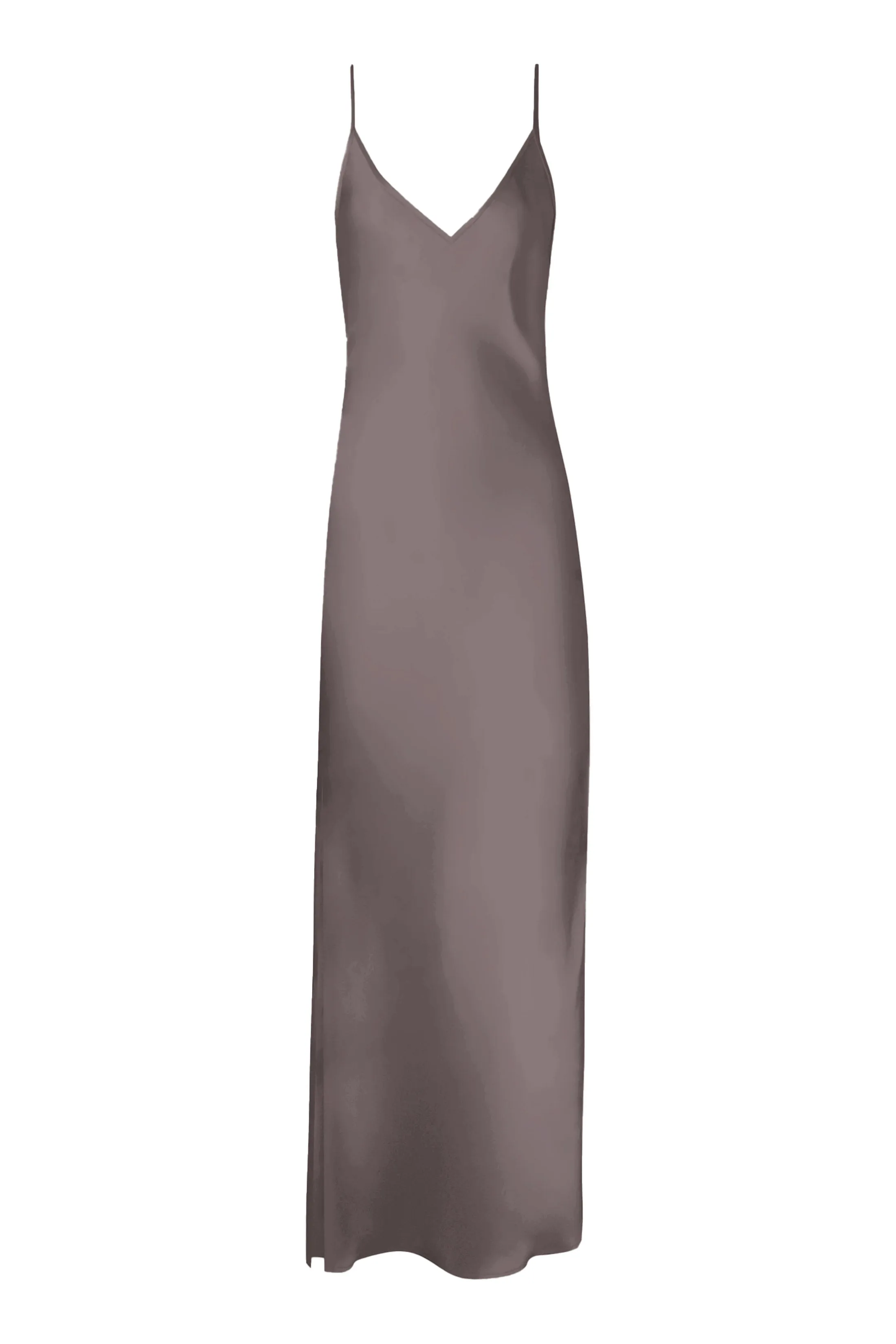 BM Full Length Slip Dress with Slit - Ash