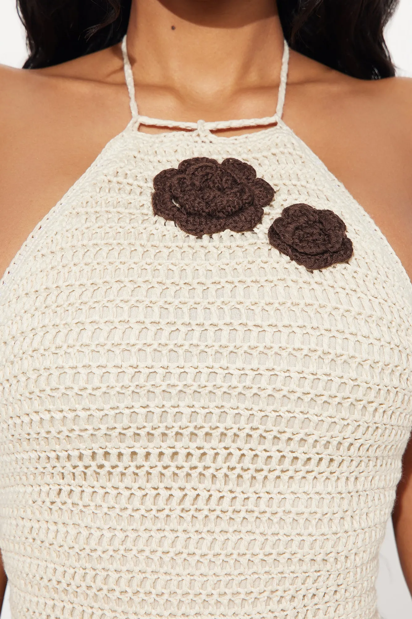 Catalina Crochet Mini Dress - Cream/combo