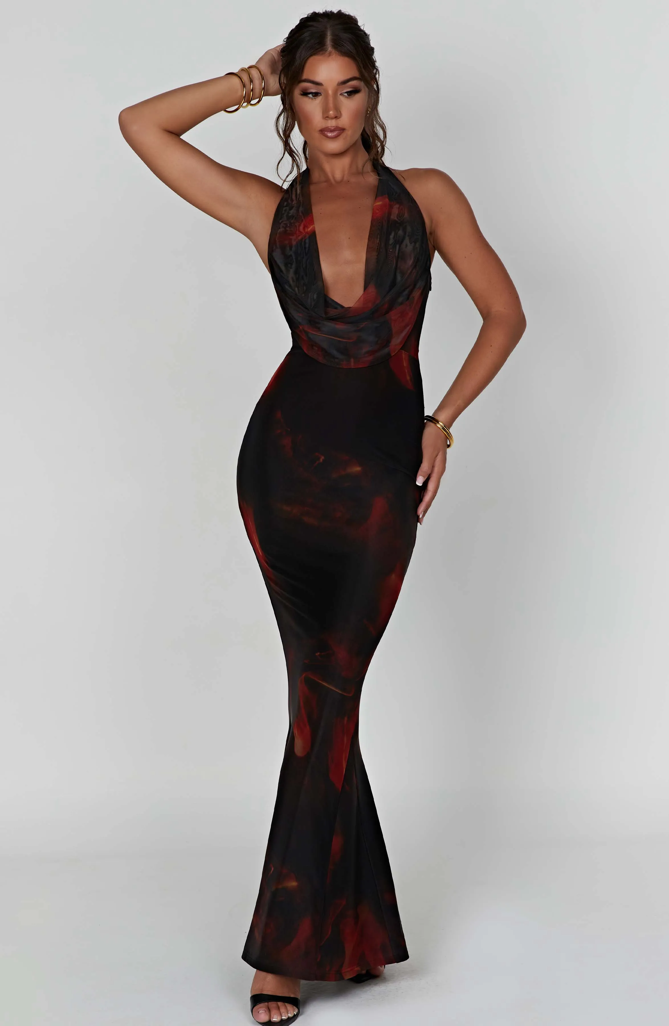 Chrishelle Maxi Dress - Fire Print