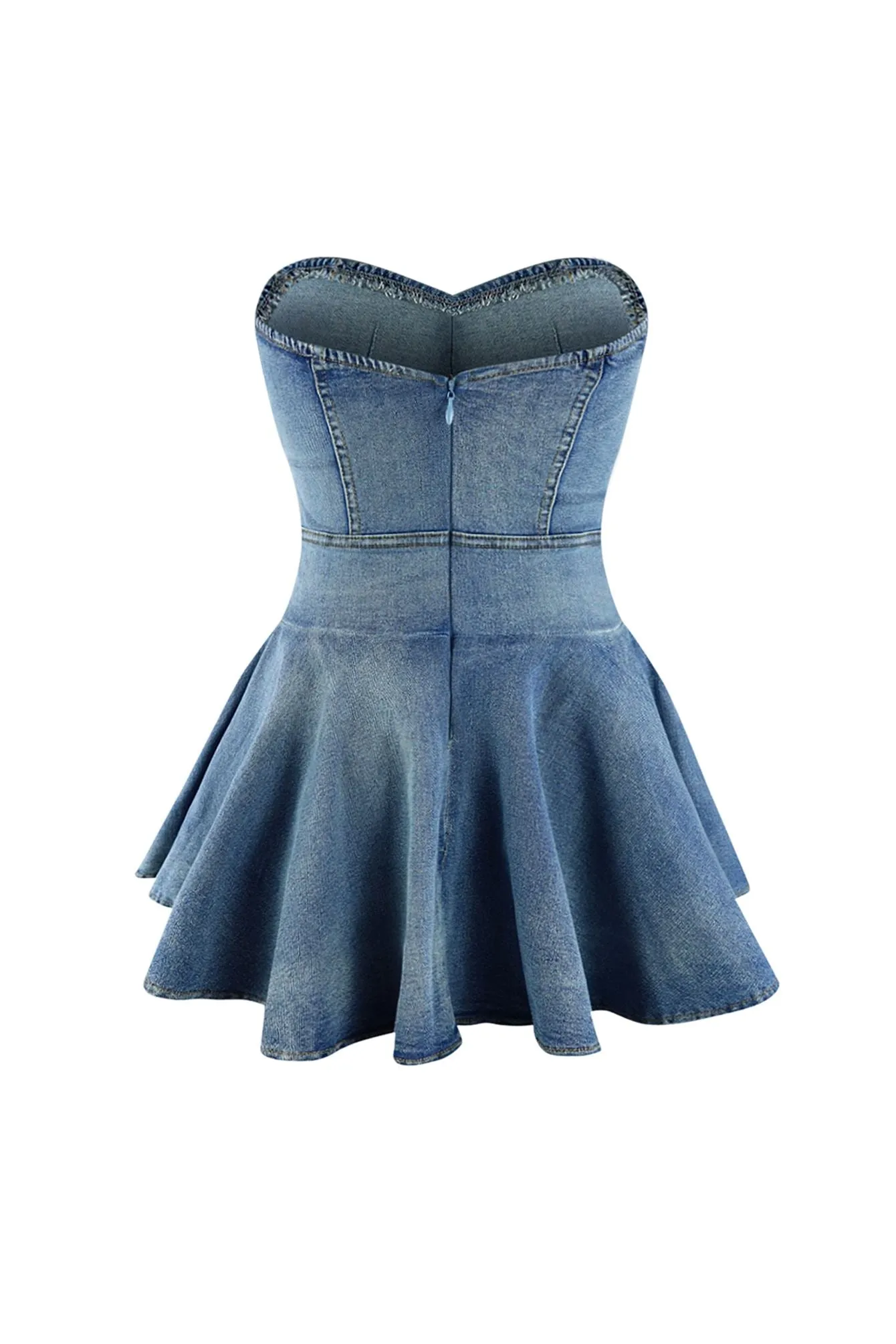 Denim Balletcore Corset Mini Dress