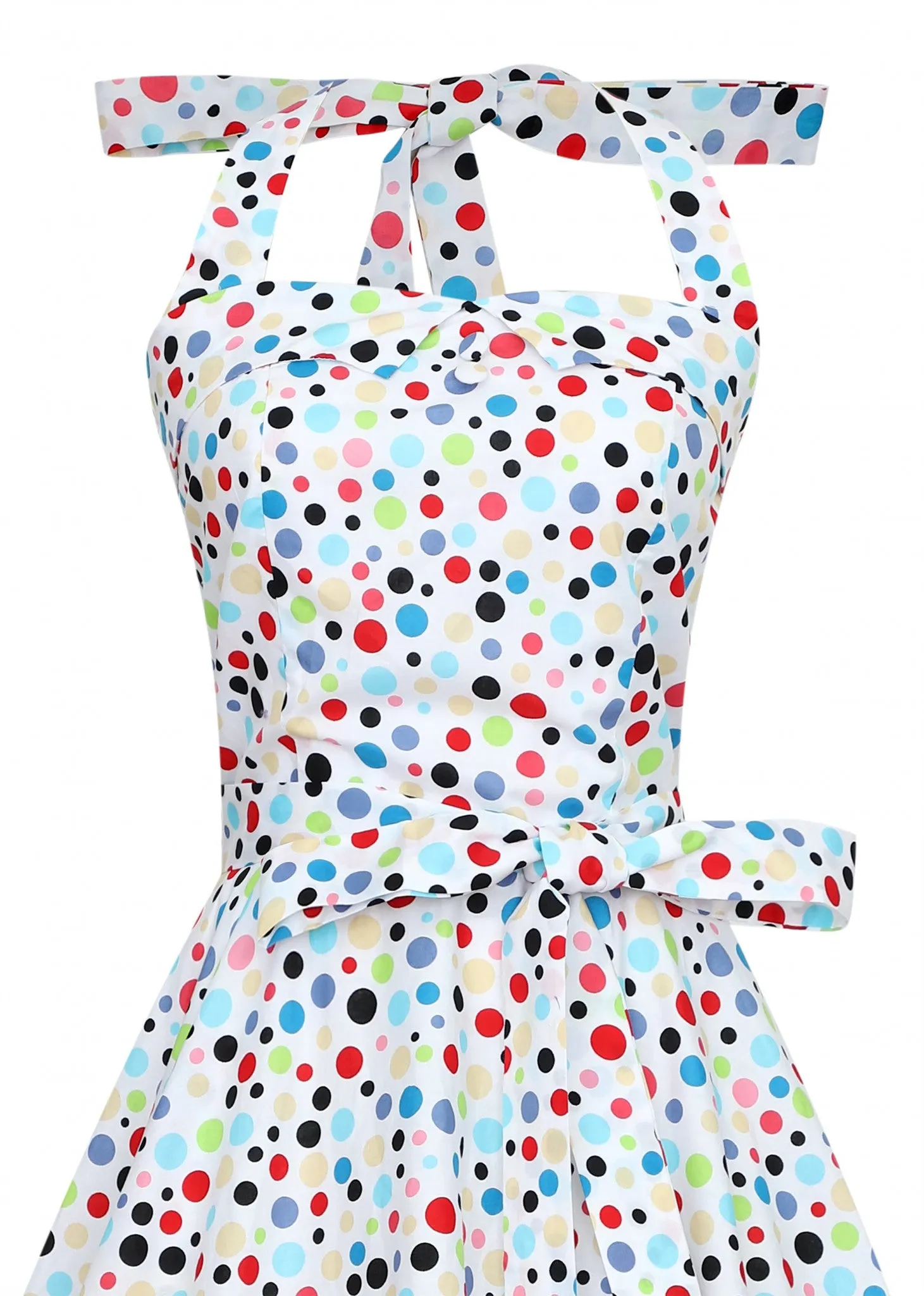 Dolly And Dotty 1950's Rockabilly White Halter Neck Dress