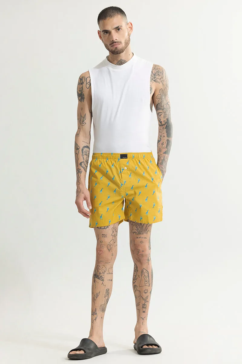 Giraffe Print Yellow Boxer