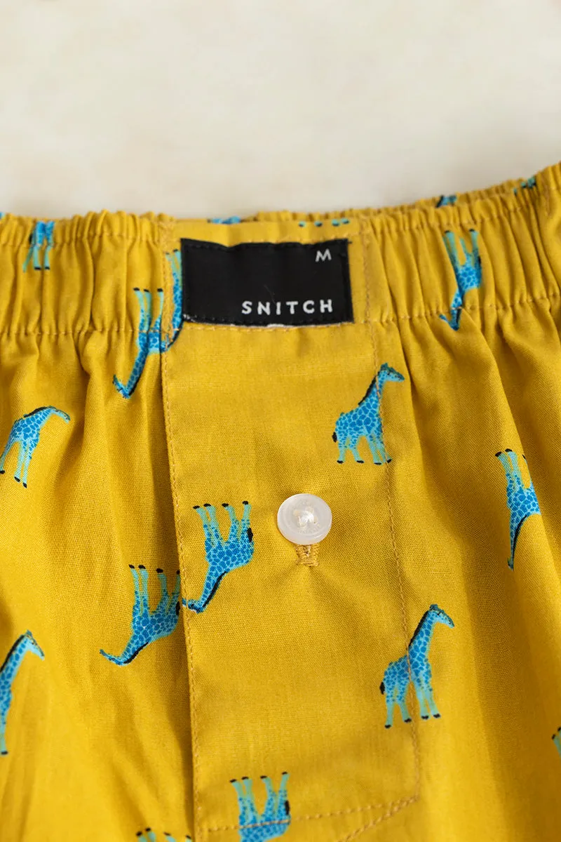 Giraffe Print Yellow Boxer