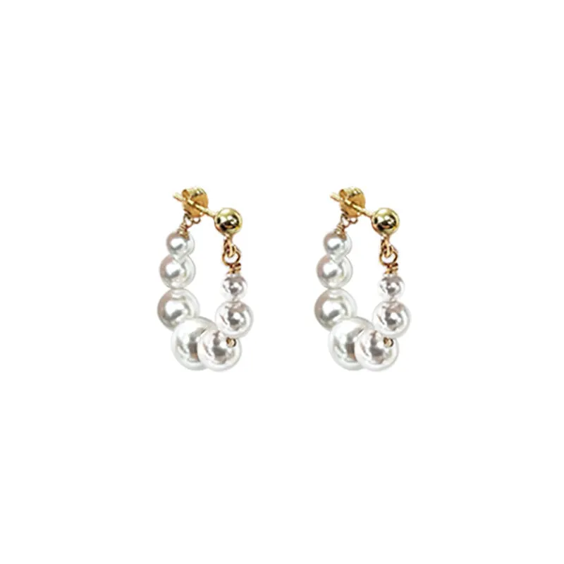 Handmade Small Pearl Earrings with Stylish Personality LJ27