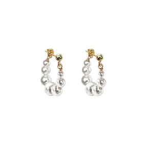 Handmade Small Pearl Earrings with Stylish Personality LJ27