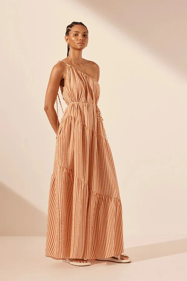 Hele One Shoulder Tiered Maxi Dress