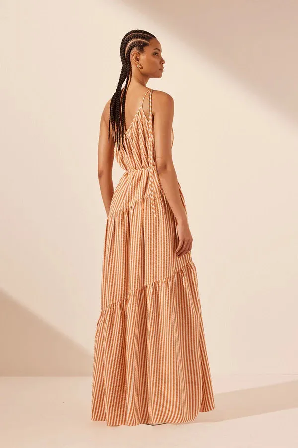 Hele One Shoulder Tiered Maxi Dress