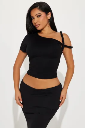 Kendra One Shoulder Top - Black