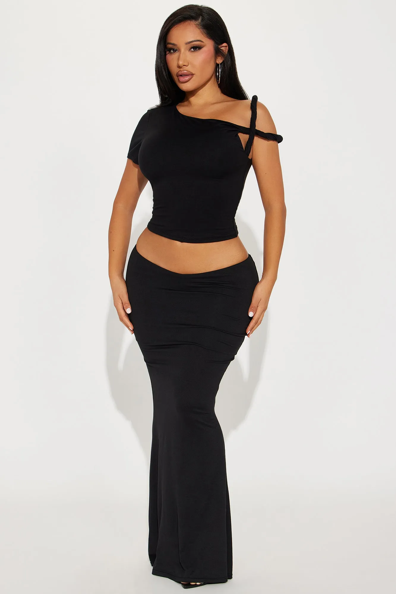 Kendra One Shoulder Top - Black