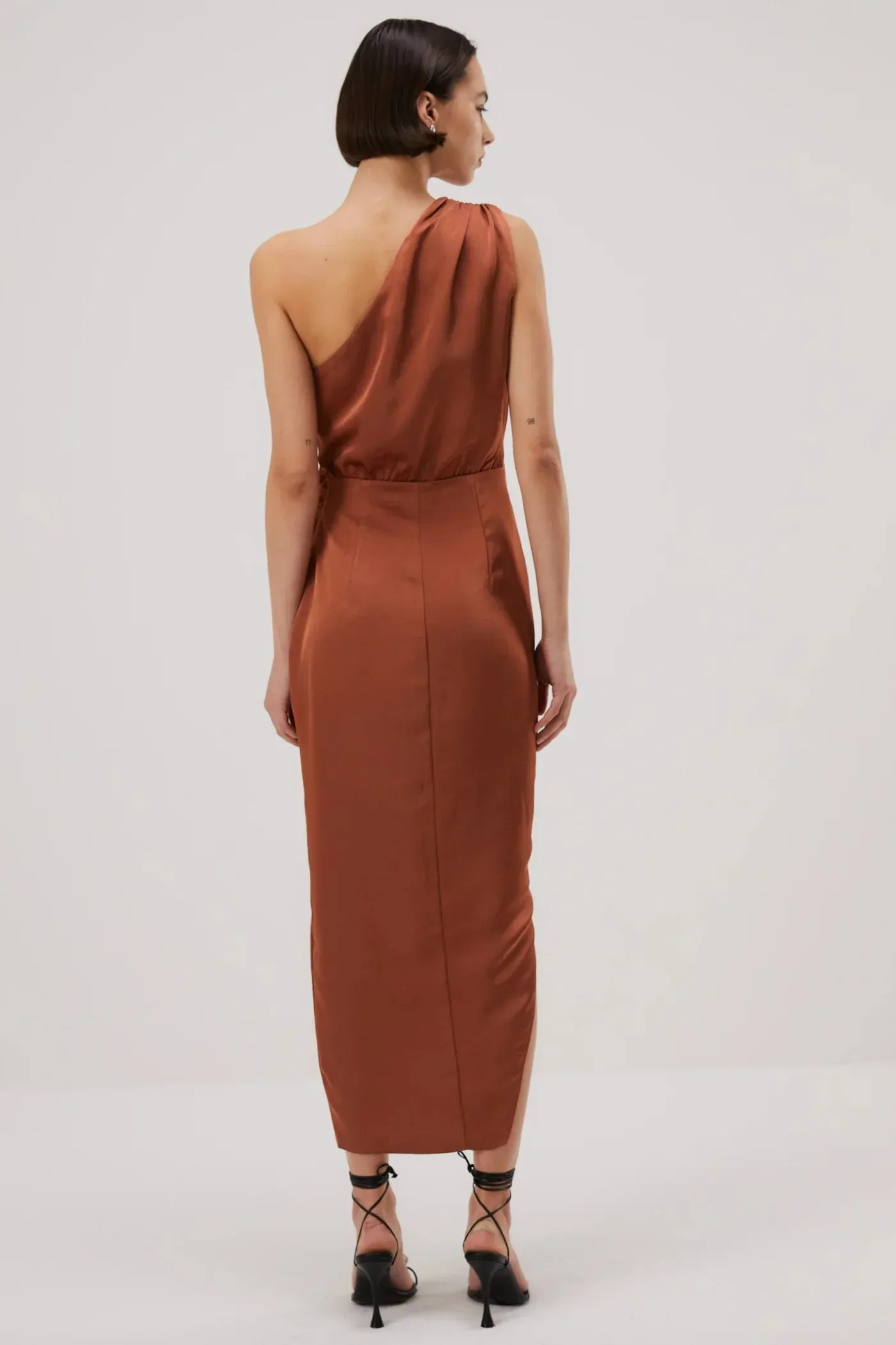 Misha Brooks Satin Midi Dress - Copper