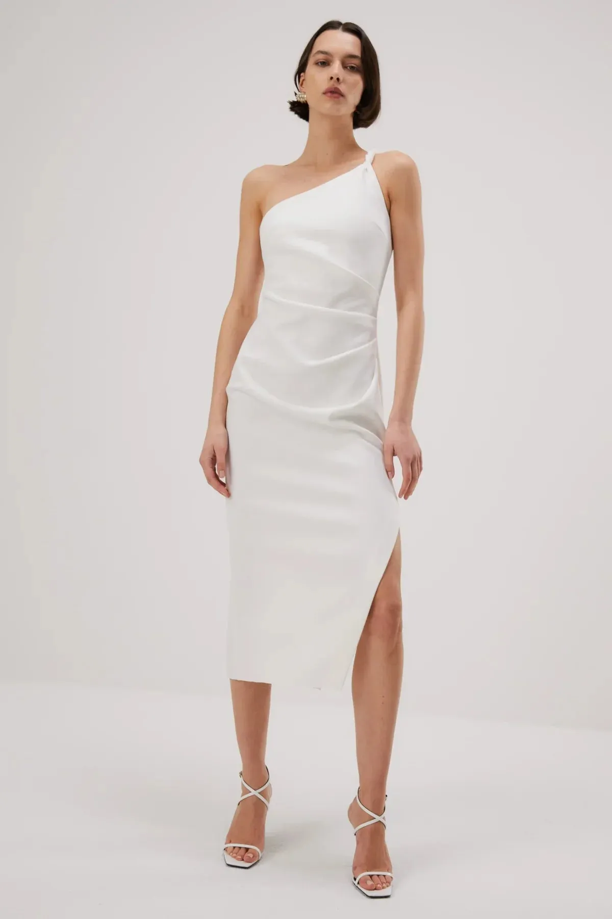 Misha Carrington Bonded Crepe Midi Dress - Ivory