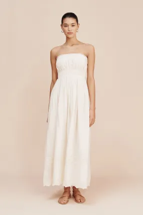 MYLAH STRAPLESS DRESS - CREAM