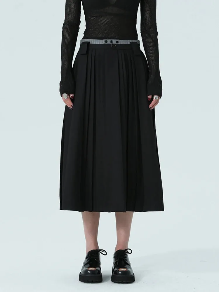 Nandeen Pleated A-line Skirt