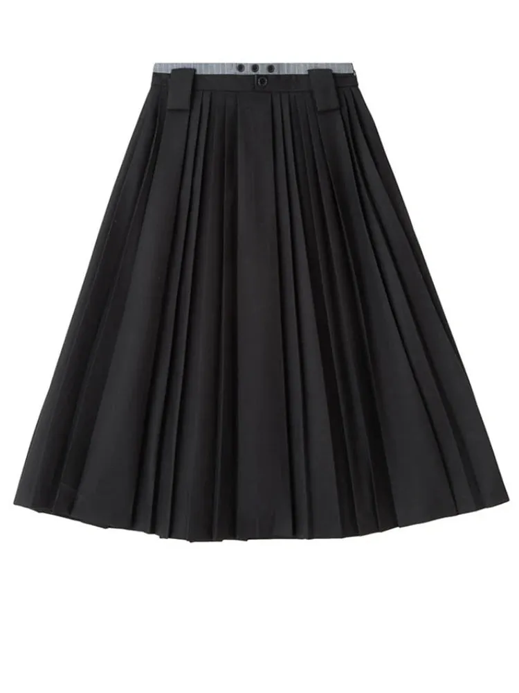 Nandeen Pleated A-line Skirt