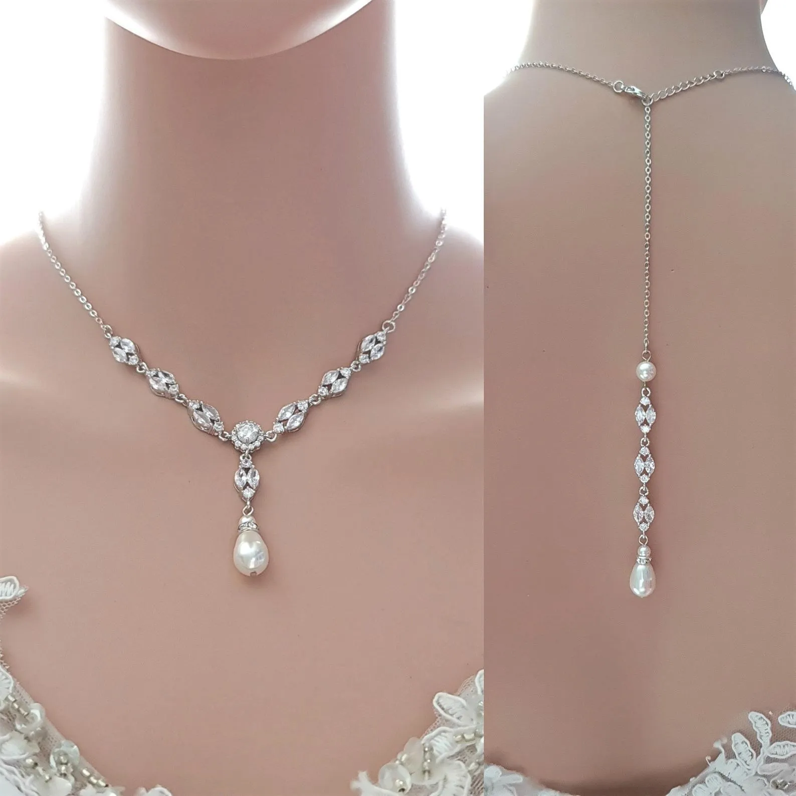 Necklace For Backless & Strapless Wedding Dress-Hayley