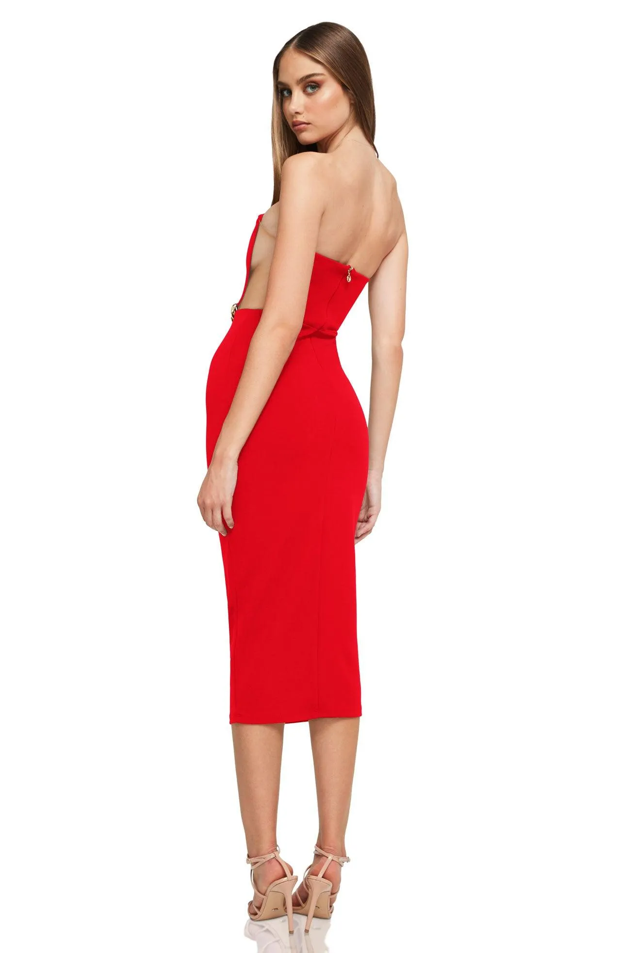 Nookie Scandal Midi Dress - Red