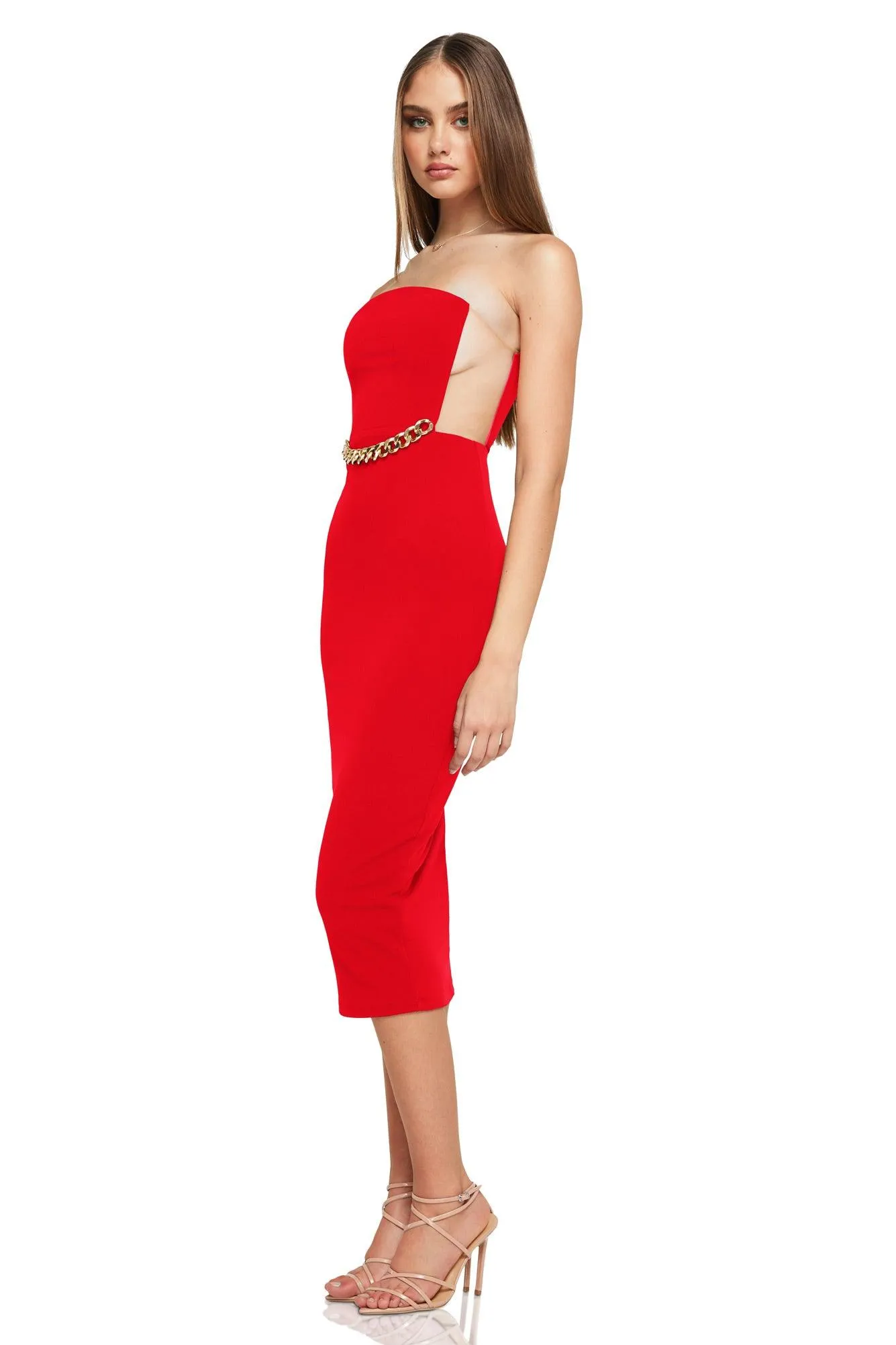 Nookie Scandal Midi Dress - Red