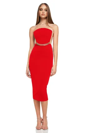 Nookie Scandal Midi Dress - Red