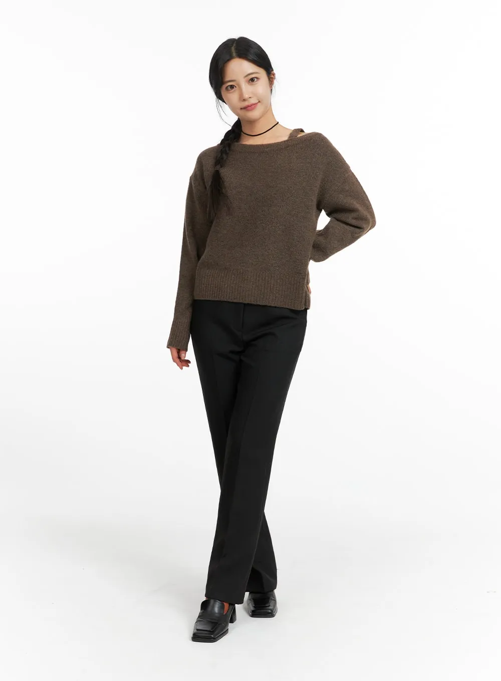 One-Shoulder Knit Sweater OF419