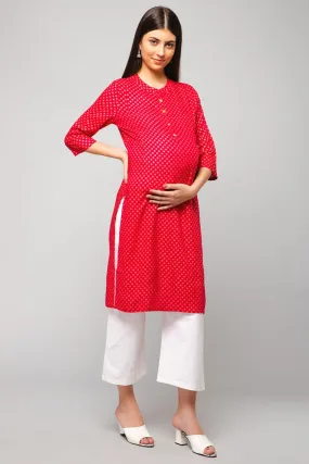 Royal Pink Maternity Feeding Kurti