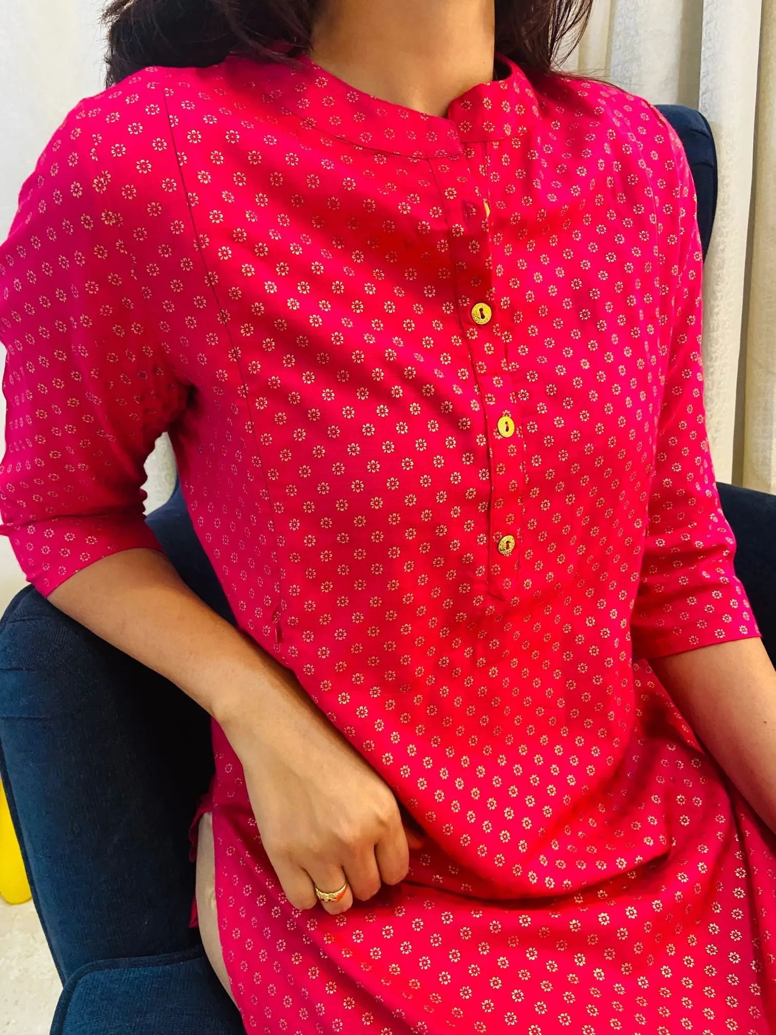 Royal Pink Maternity Feeding Kurti