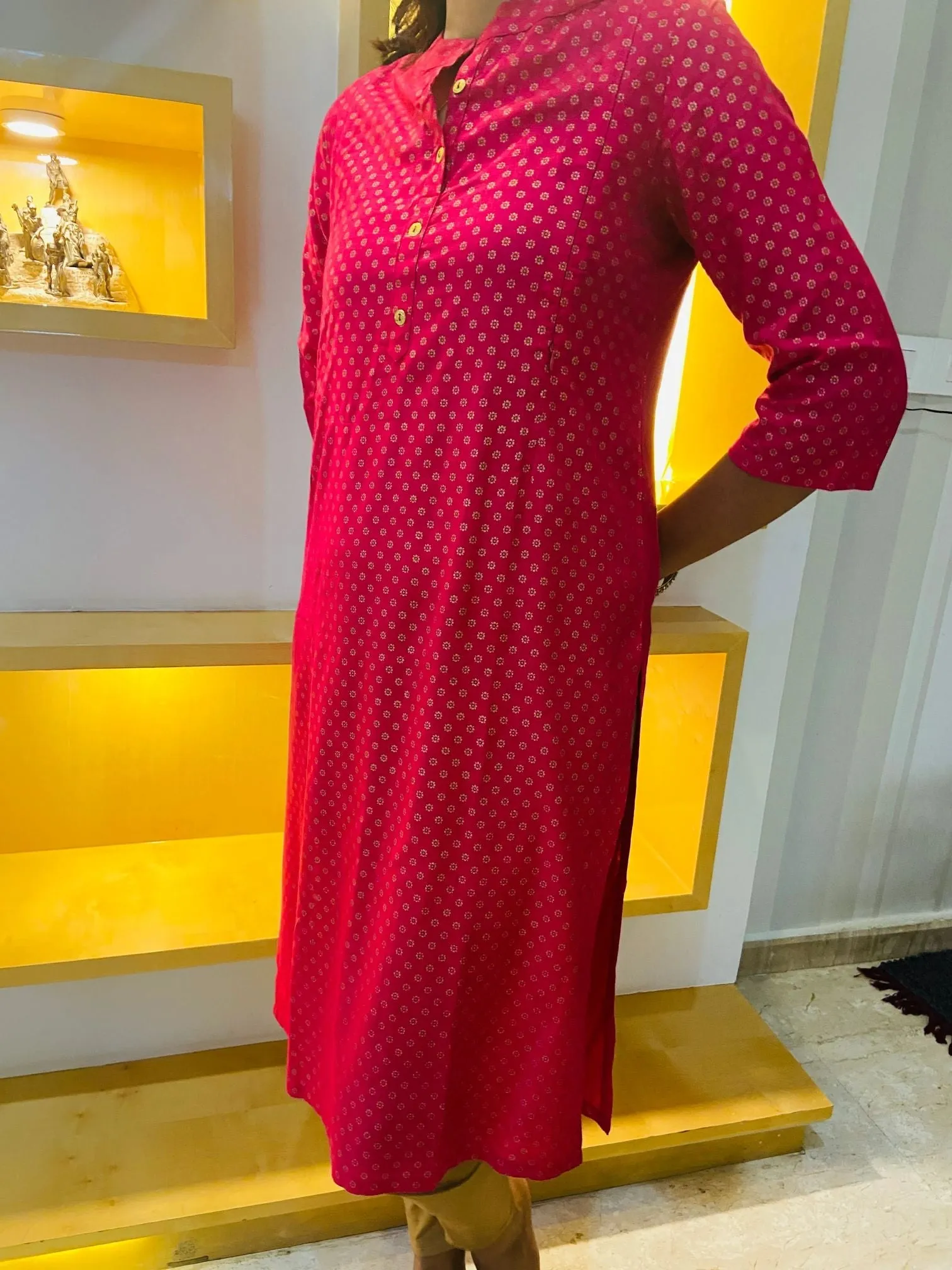 Royal Pink Maternity Feeding Kurti