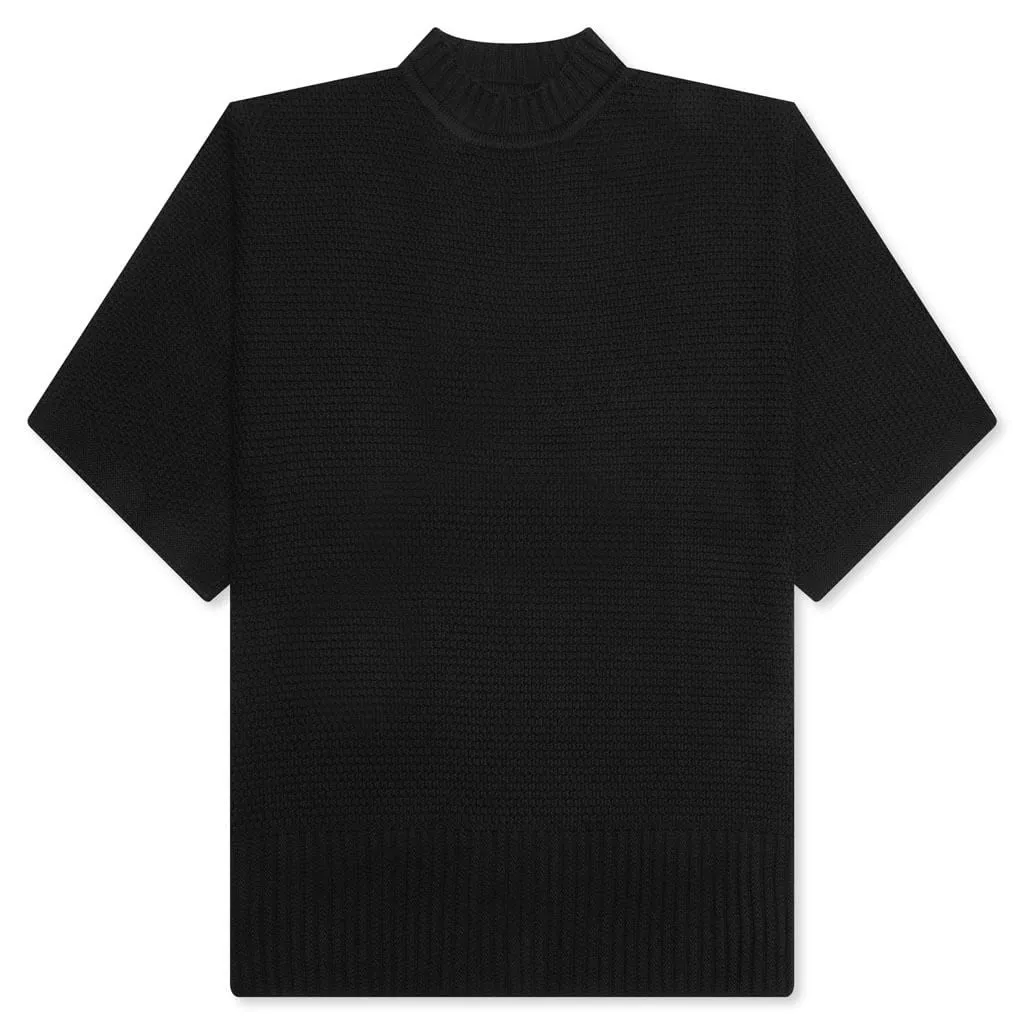 Rustic Knit T-Shirt - Black