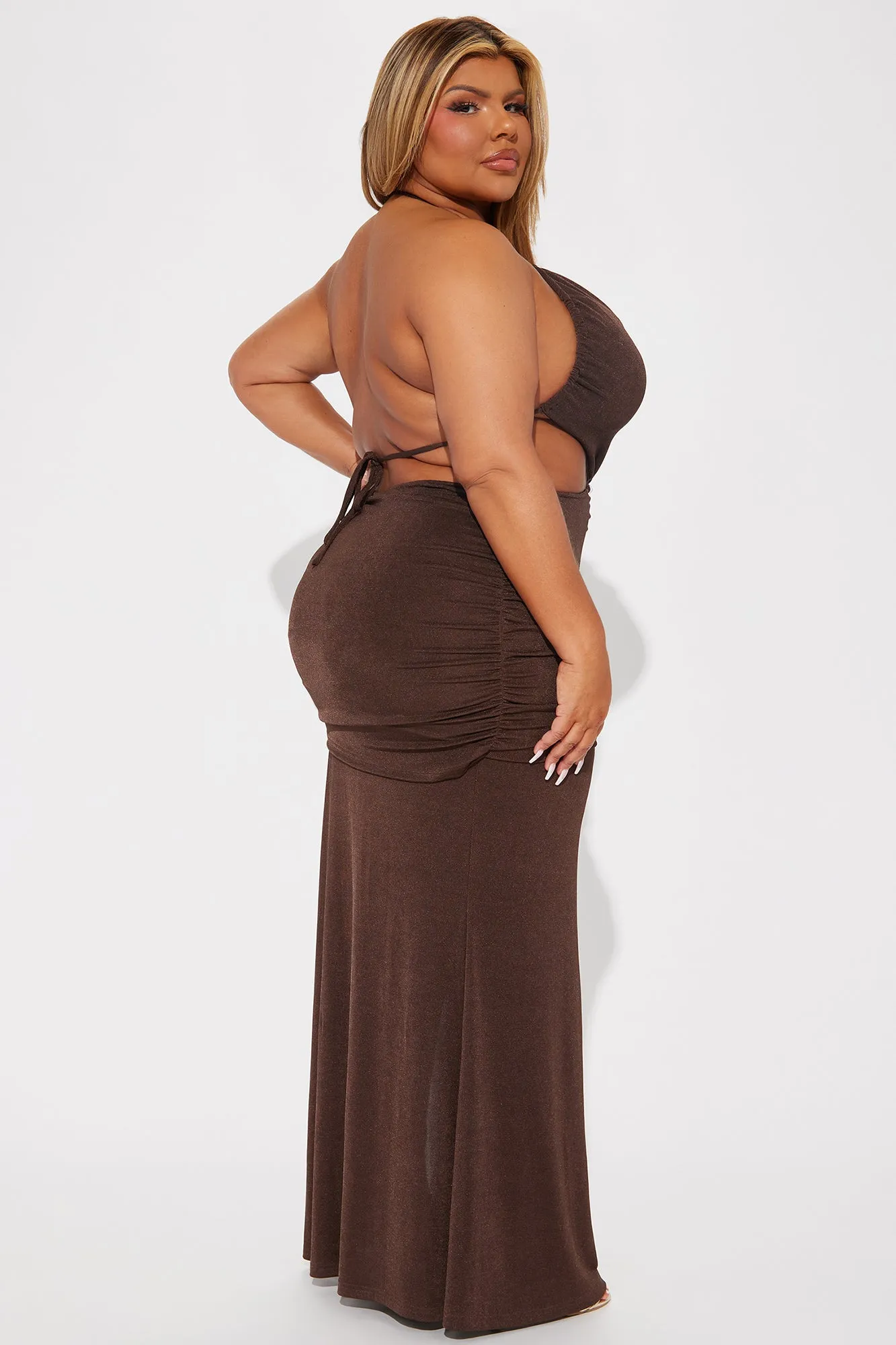 Sunset Times Maxi Dress - Brown