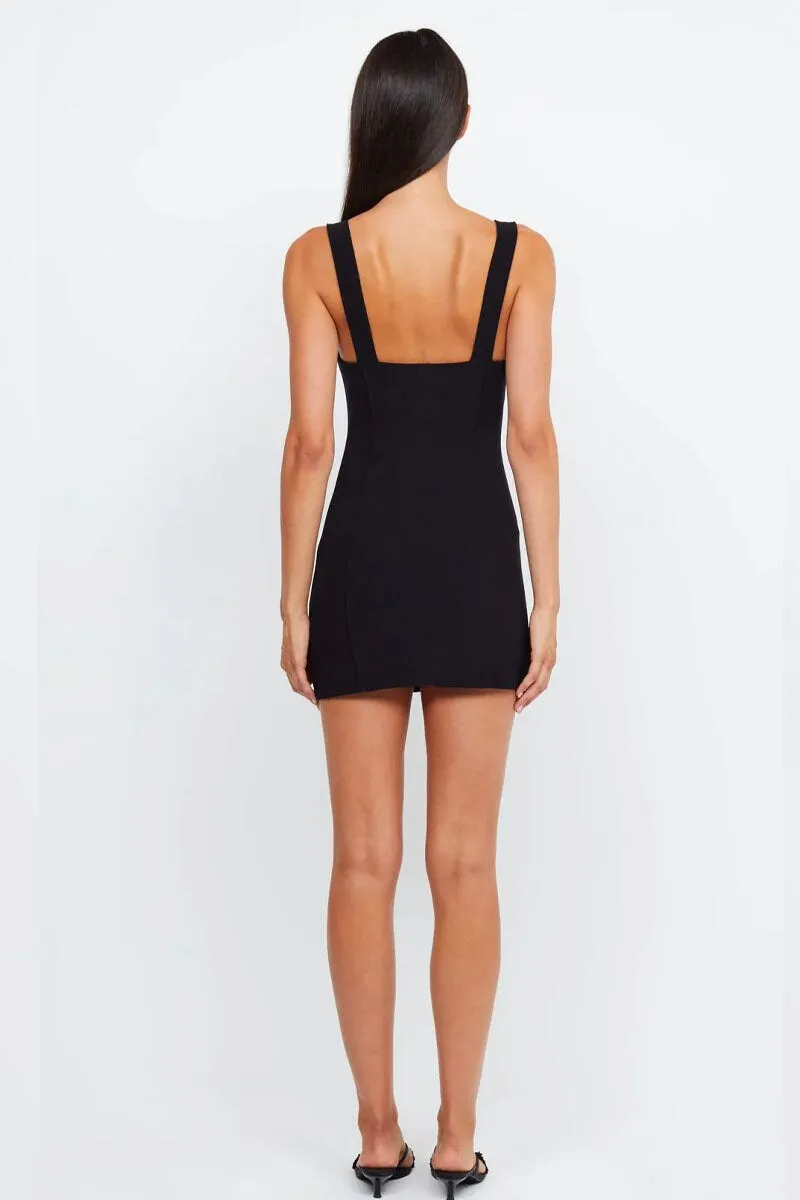 SYBIL PANELLED MINI DRESS-BLACK