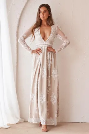 Tallulah Maxi Dress - Ivory/Nude