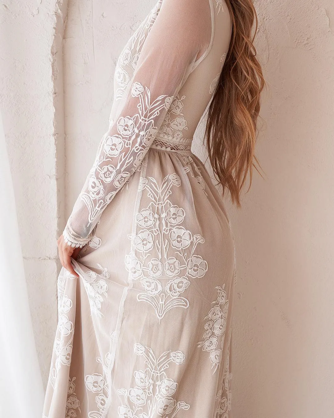 Tallulah Maxi Dress - Ivory/Nude