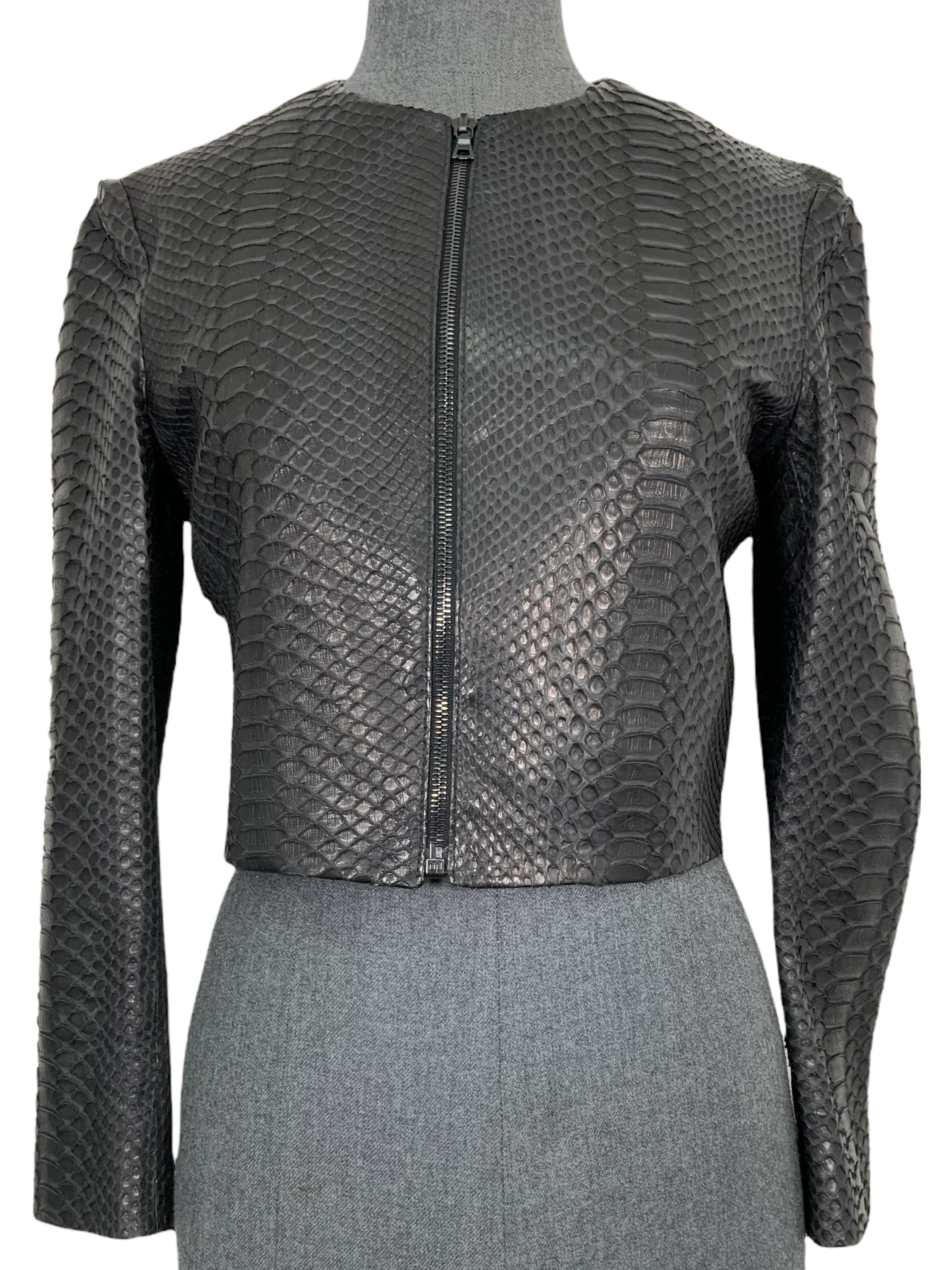 The Row Python Snakeskin Cropped Stanta Jacket Size 6